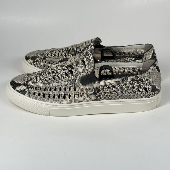 Tory Burch Womens Shoes Size 11 Huarache Weave Snakeskin Leather Slip On Sneaker - Picture 6 of 16